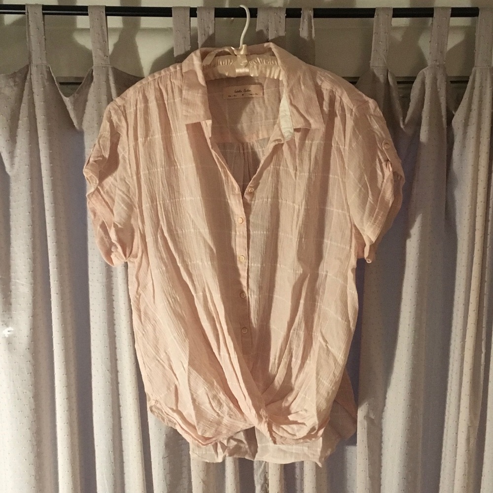 Gauzy Cotton Crossover Blouse